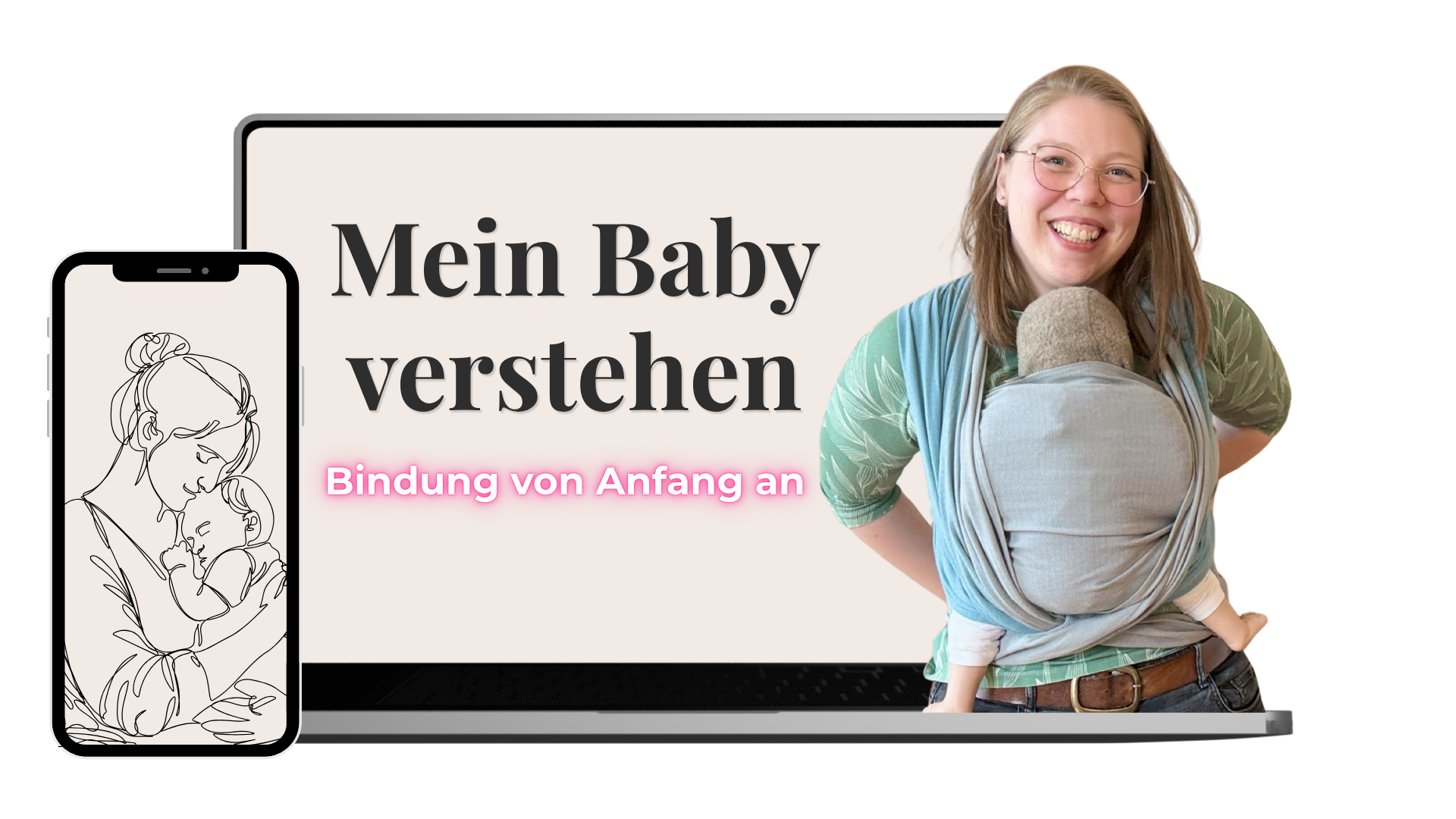 Kursvorschau Mein Baby verstehen auf Laptop und Handy