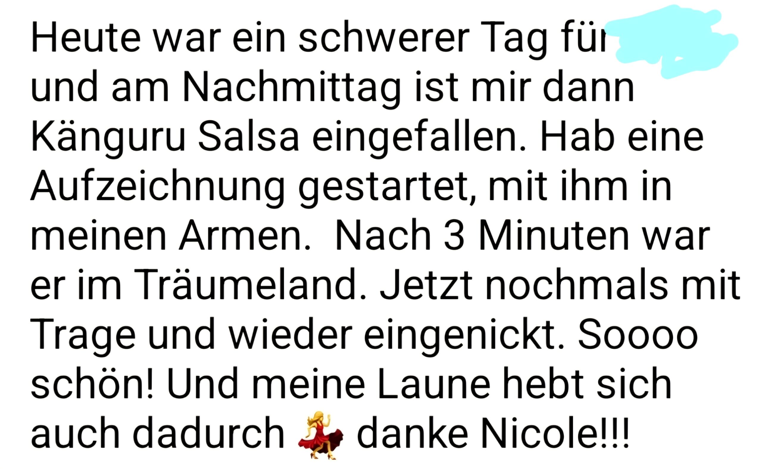 Teilnehmerin-Feedback: Nach 3 Minuten war er im Träumeland