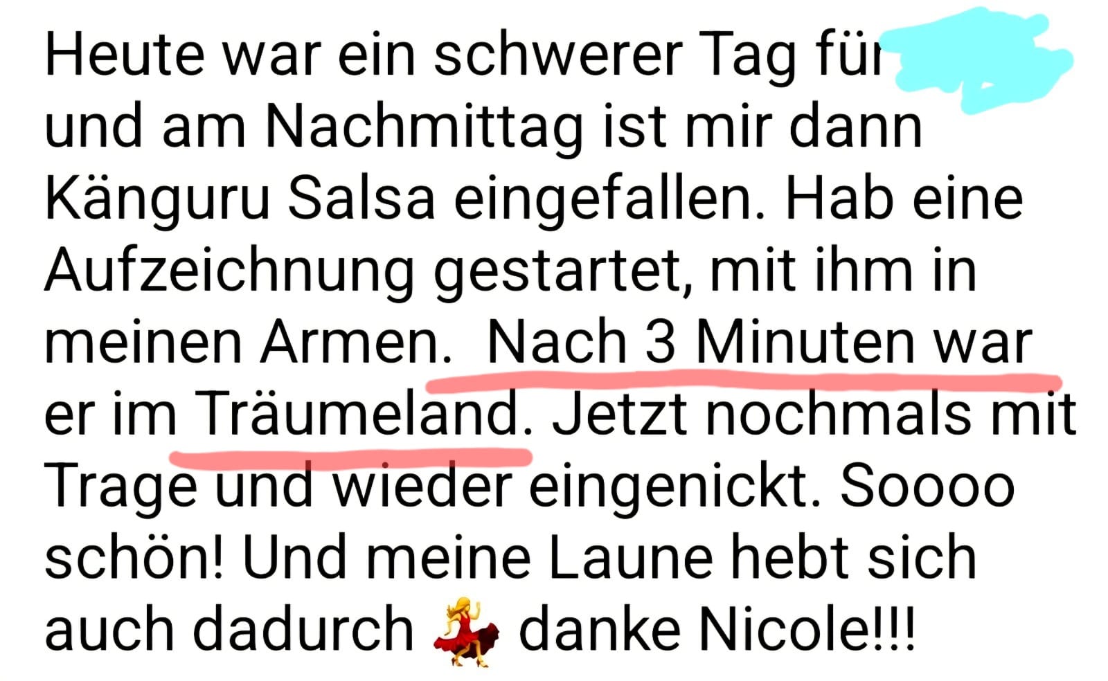 Nachricht einer Mama: Nach 3 Minuten war er im Träumeland