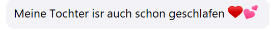 Nachricht einer Teilnehmerin